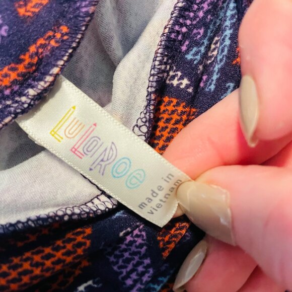 Lularoe Geometric Print Leggings One Size Polyester Spandex Blend - Picture 3 of 7